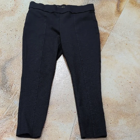 Anne Klein | Charcoal Grey Thick Cropped Leggings Viscose Blend Size L - Picture 6 of 15